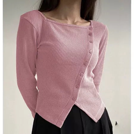 ATASAN WANITA KNIT CROP TOP MARCH TOP BAHAN KNIT RIB KOREAN STYLE
