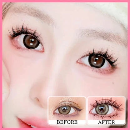 MILAI A91 Natural / Korean Bervolume Bulumata Palsu Serat Kapas Hitam Pekat 10-12mm