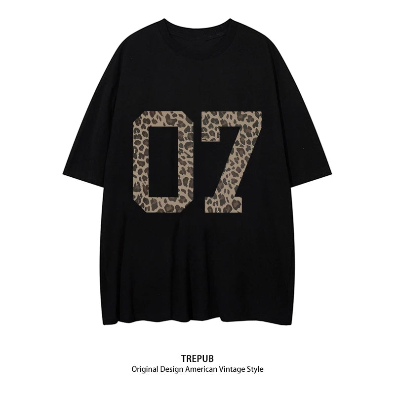 TREPUB.T-shirt Oversize leopard print 07 Baju Kaos Korean Style | Pria Wanita /381