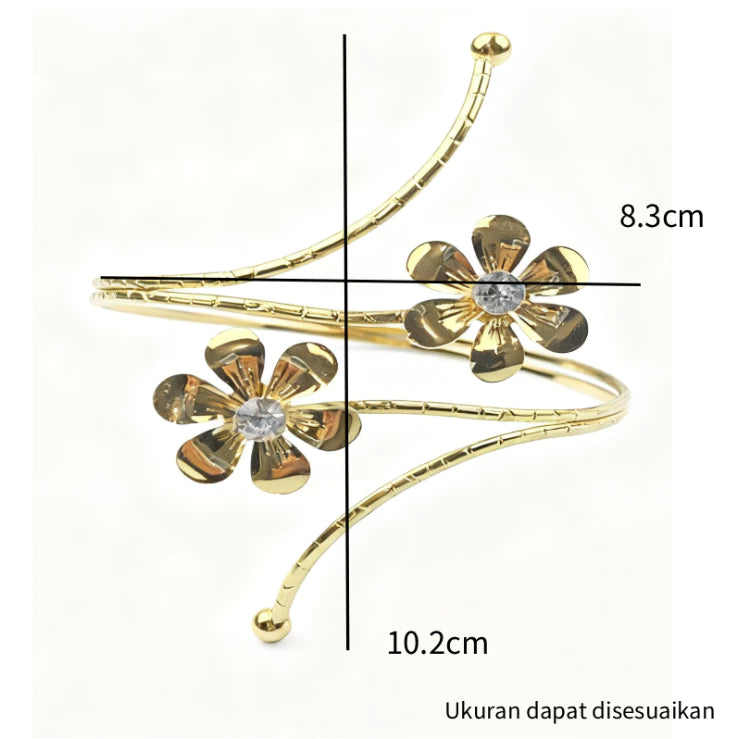 Gelang lengan Trendy Geometric Twisted Cuff Bracelet On The Upper Arm for Women Water Drop Shape Bangles Adjustable Jewelry Party Girls
