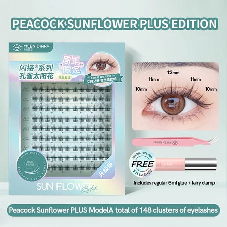 MLEN DIARY Blue Sunflower Eyelashes bulu mata palsu + lem