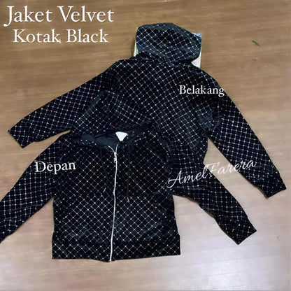 JAKET HOODIE VELVET BLING DAN BORDIR PREMIUM / JAKET VELVET VIRAL