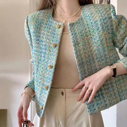 EMITA BLOOM baju blazer wanita korea style jacket outer hitam polos crop top lengan panjang kondangan wanita kekinian korea pesta