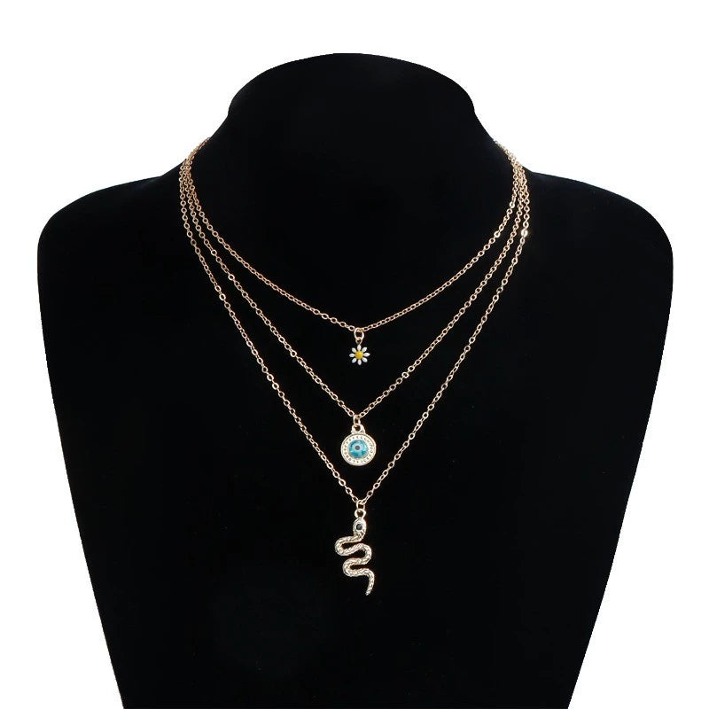 [Fanyee] Desain kreatif kalung liontin ular Mata Iblis yang meneteskan minyak Q940