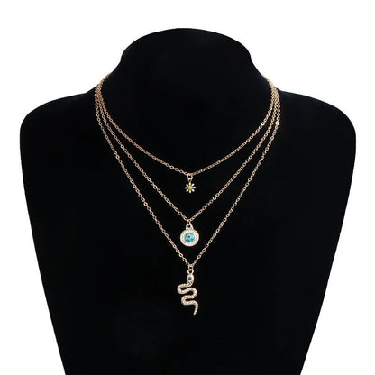 [Fanyee] Desain kreatif kalung liontin ular Mata Iblis yang meneteskan minyak Q940