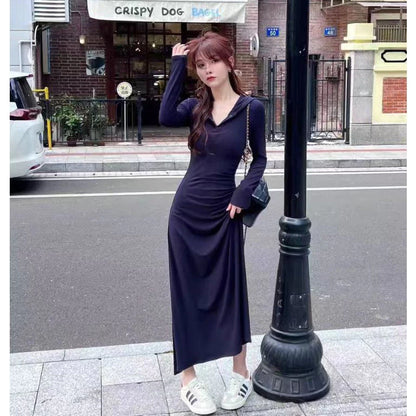 YIMITA midi dress korean style formal simple elegan wanita kekinian pantai press body terbaru 2026 casual plus size lebaran