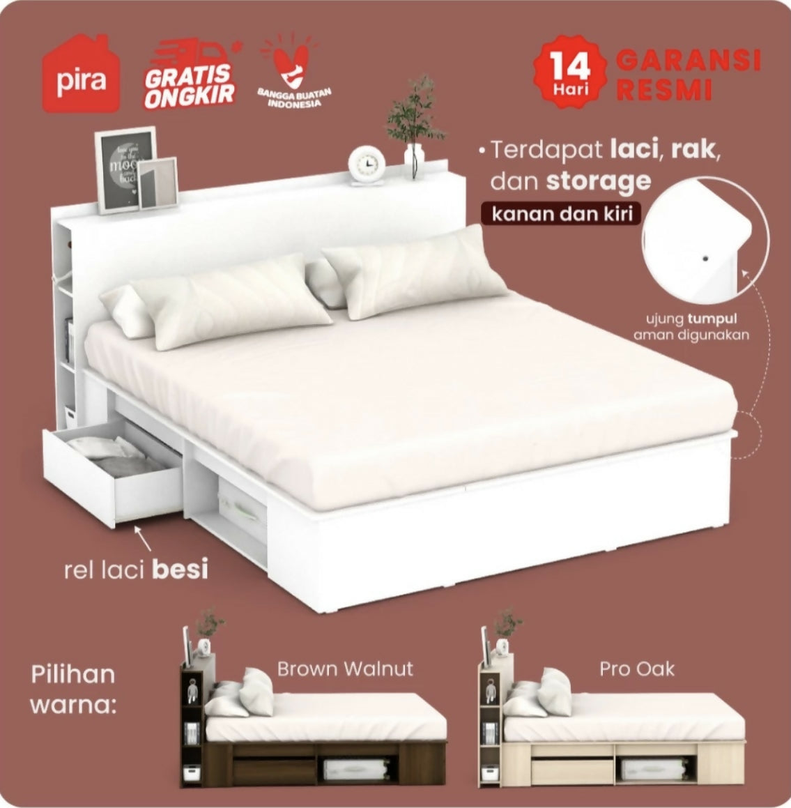 ￼Pira Bavarian - Morgan BD 180R Divan / Tempat Tidur dengan Laci Penyimpanan