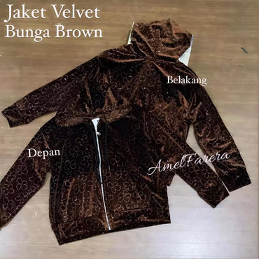 JAKET HOODIE VELVET BLING DAN BORDIR PREMIUM / JAKET VELVET VIRAL