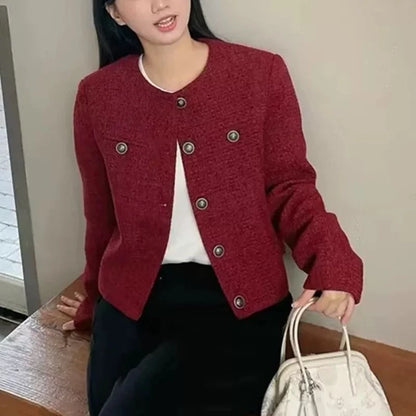 EMITA BLOOM blazer pink wanita premium elegant baju outer crop top lengan pendek kondangan wanita kekinian oversize korea style