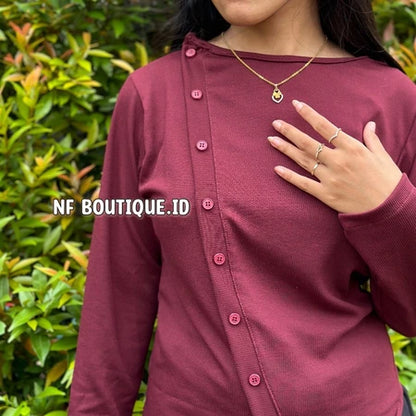 ATASAN WANITA KNIT CROP TOP MARCH TOP BAHAN KNIT RIB KOREAN STYLE
