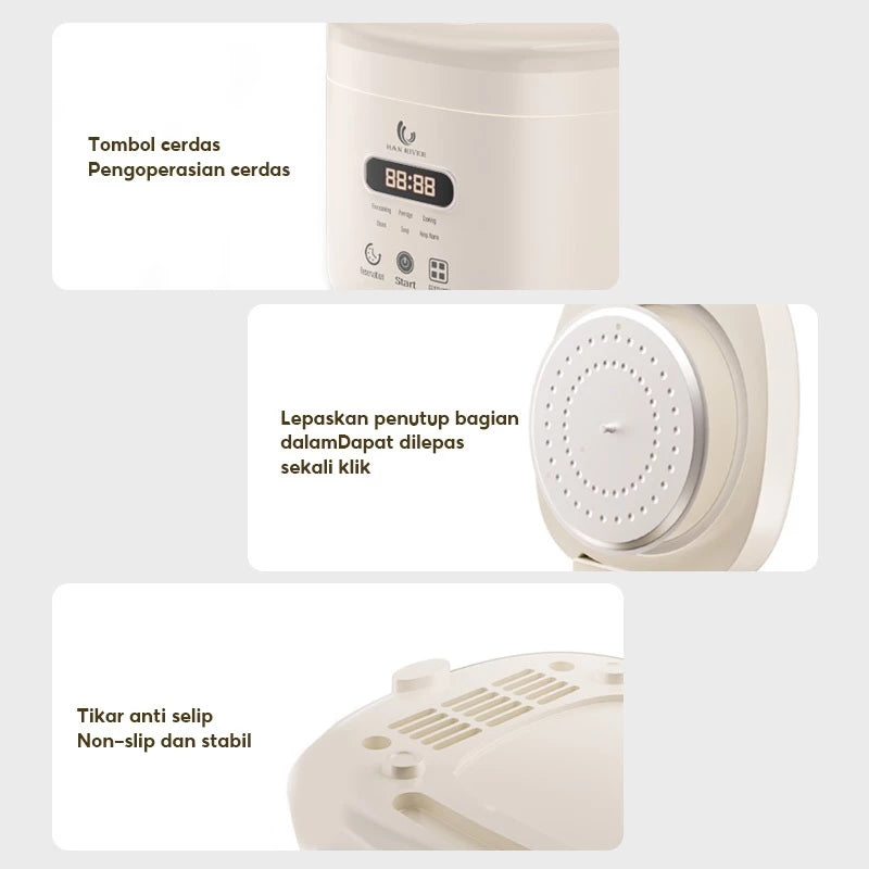 HAN RIVER Rice Cooker 1.2L Magic Com Smart cooker Penanak nasi HRRC02WT