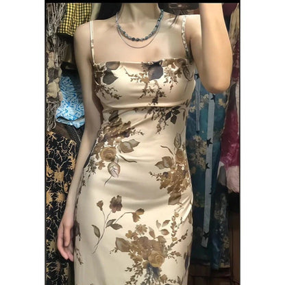 YIMITA dress panjang wanita kekinian korean style tanpa lengan cantik blue elegant party bunga press body dress terbaru 2026