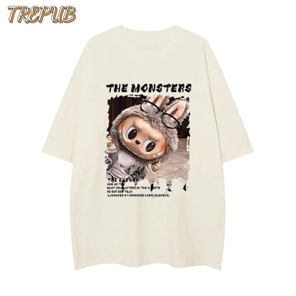 TREPUB.T-shirt Oversize labubu Baju Kaos Korean Style | Pria Wanita /188