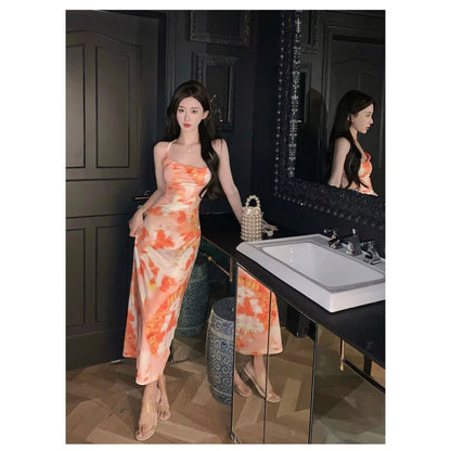 Yimita baju midi dress motif bunga cantik ke pantai jumbo wanita korean style party dress elegant casual dress terbaru 2026 import