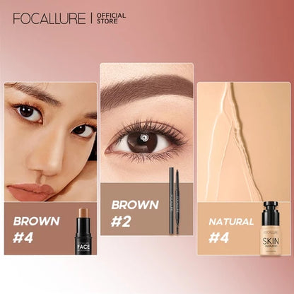 [Hot Bundle]FOCALLURE Makeup Set 3/5/7PCS Bundle Lip tint Eyeshadow Foundation Eyeliner Blush Powder Mascara
