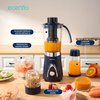ecentio 5 In 1 Chopper Blender 1000ml+500ml+500ml+300ml juicer blender Bumbu Alat 304 stainless steel Penggiling daging Food