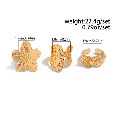 8 Pcs/Set Cincin Fashion Emas Gaya Retro Bohemian Aksesoris Rantai Silang Berongga Cincin Punk Paduan Seratus