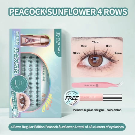 MLEN DIARY Blue Sunflower Eyelashes bulu mata palsu + lem