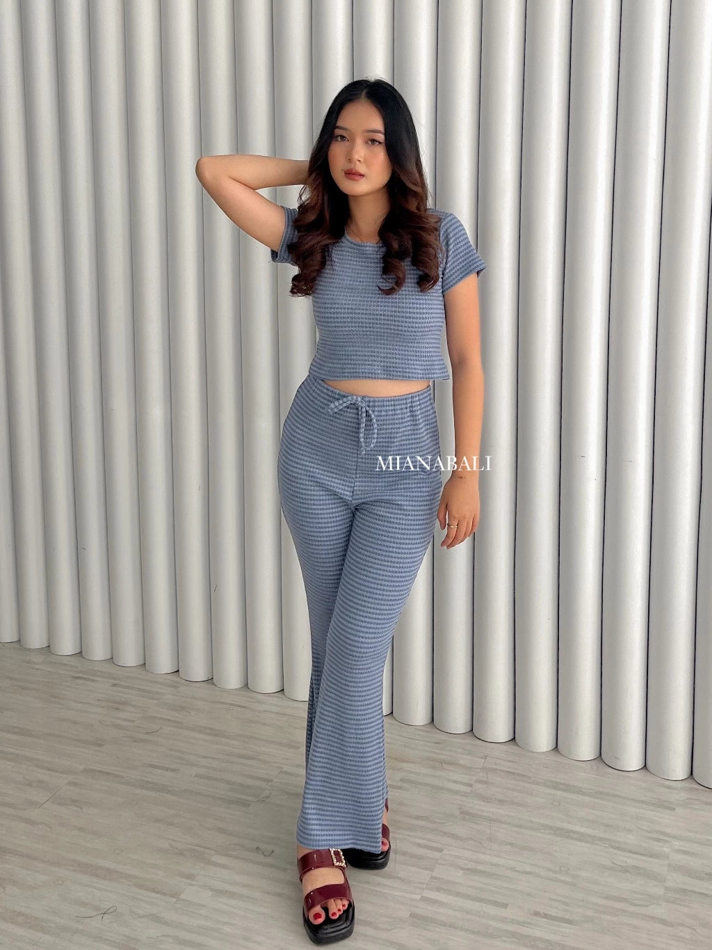 MIANABALI - ONE SET RENATA | Setelan premium atasan dan kulot rib knit