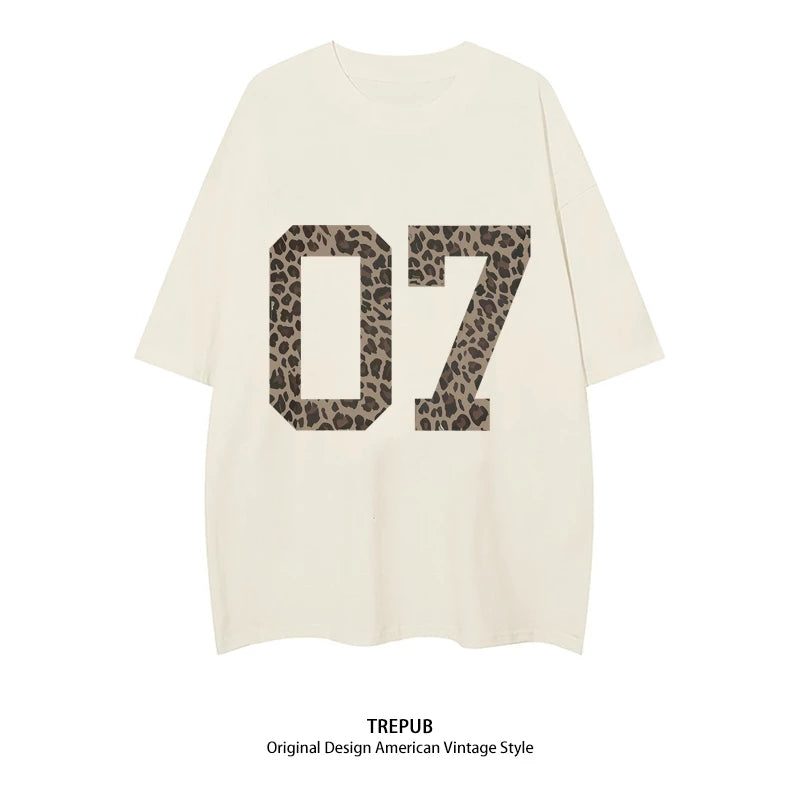 TREPUB.T-shirt Oversize leopard print 07 Baju Kaos Korean Style | Pria Wanita /381