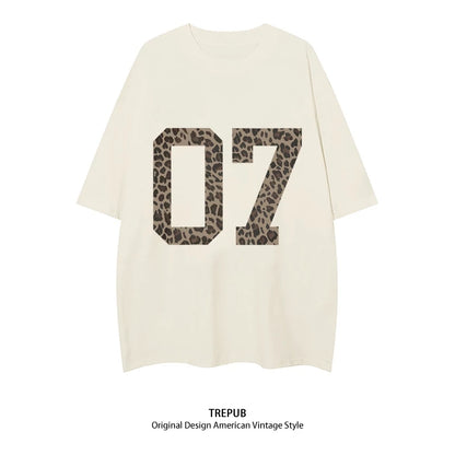 TREPUB.T-shirt Oversize leopard print 07 Baju Kaos Korean Style | Pria Wanita /381