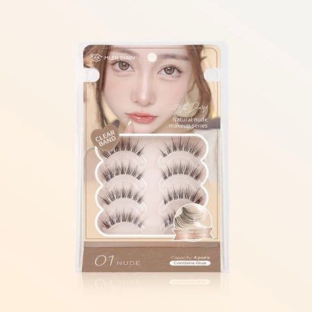 MLEN DIARY Bulu Mata Capacity 4 Pairs Contains Glue DIY bulu mata eyelash extension 1 paket Bulu Mata Palsu + lem Makeup Korea