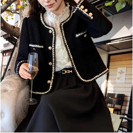 EMITA bloom tweed blazer wanita kekinian korean style jumbo terbaru 2026 baju atasan spring outer crop top lengan panjang wanita
