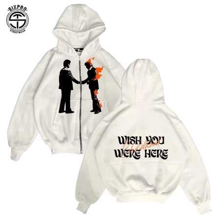 SIXPRO - Hoodie Boxy Zipper Elegance Biru Oversize Unisex Pria Wanita Termurah