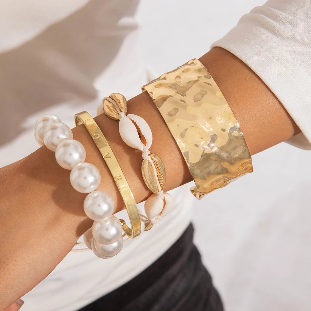 ready 23 model Gelang perhiasan Eropa dan Amerika, gelang liontin paduan cangkang bintang laut liburan pantai, perhiasan manik-manik