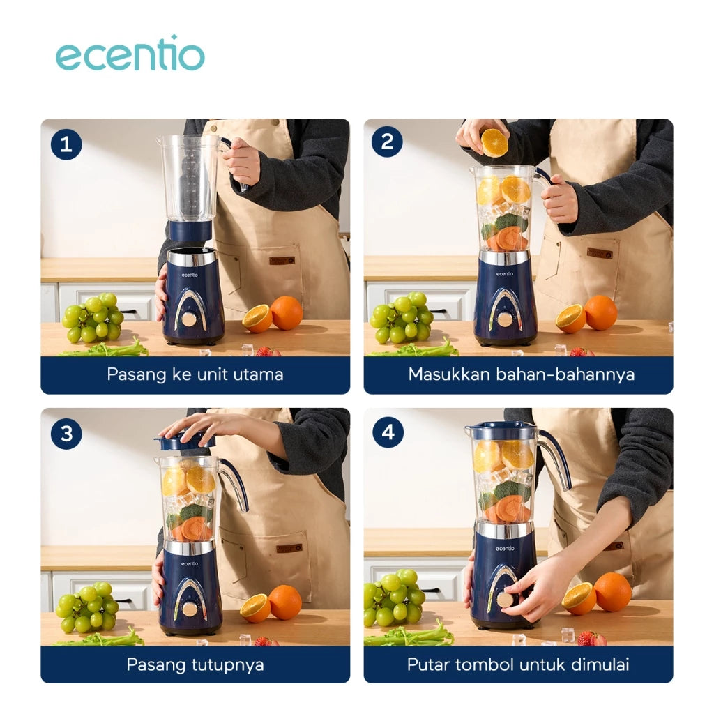 ecentio 5 In 1 Chopper Blender 1000ml+500ml+500ml+300ml juicer blender Bumbu Alat 304 stainless steel Penggiling daging Food