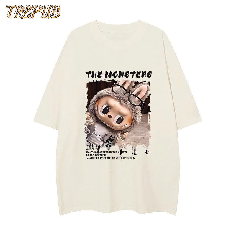 TREPUB.T-shirt Oversize labubu Baju Kaos Korean Style | Pria Wanita /188