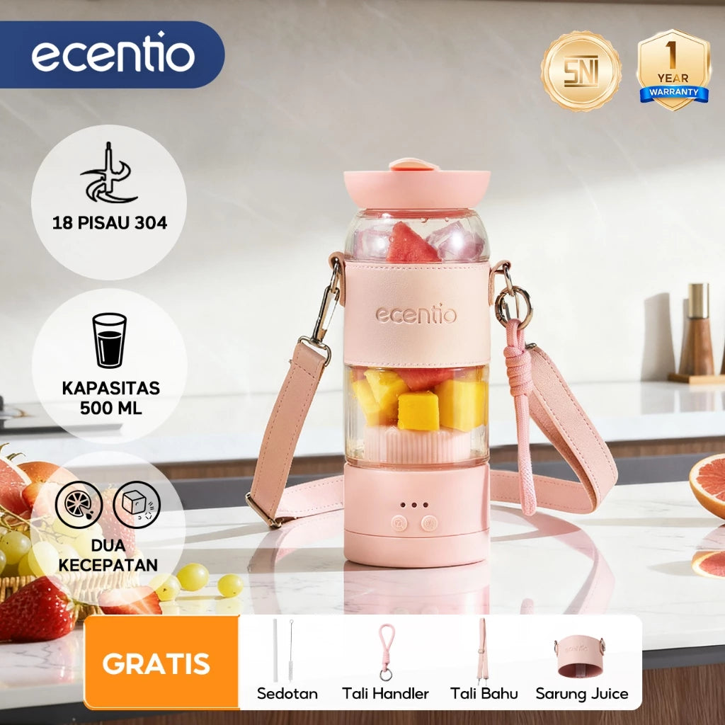 ecentio juicer portable 10 pisau juicer buah tanpa ampas 380ml+380ml blender jus buah juicer hand blender blender jus blender