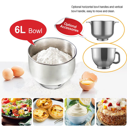 Professional 6L Dough Food Cake Bakery 800w Dough Mixer Cake Dough Mixer