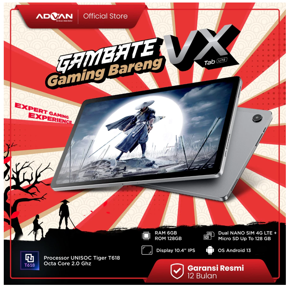Advan Tab VX Lite 10.4" 4G LTE Tablet – Octa Core 2.0GHz Dual SIM