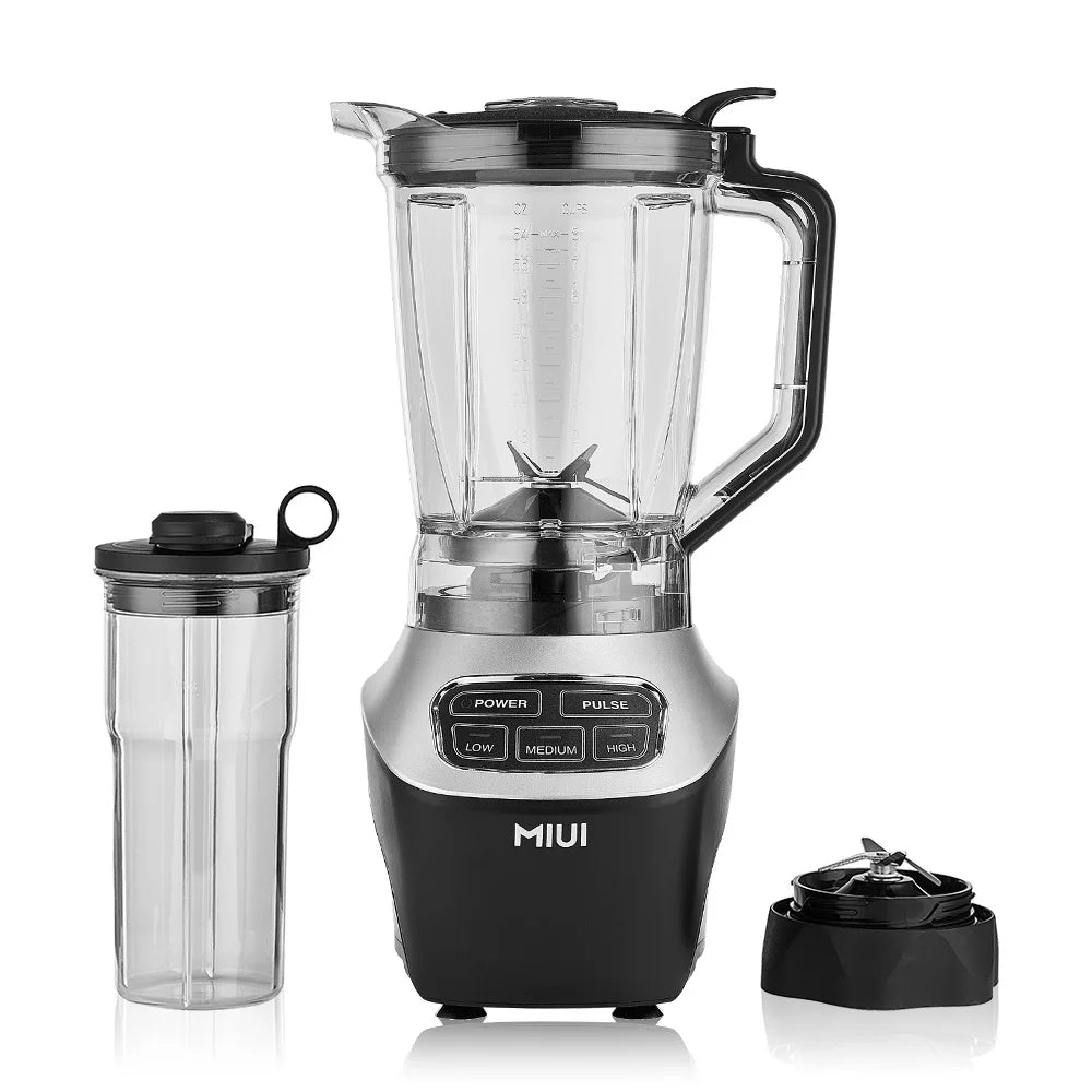 MIUI Kitchen Food Grinder Blender Smoothie Juicer Large Capacity Home Cooking Machine Mixer with Pulse Mode BPA Free Anti-Slip