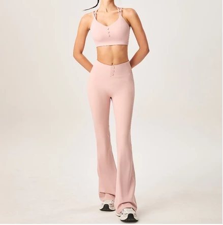 PREMIUM SPORTS BRA AND FLARED LEGGING VELLA Tennis Golf Sportswear Pilates Padel