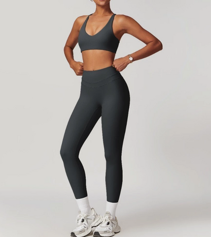 ONE SET PREMIUM SERIES SPORTS BRA LEGGING/SHORT ROLENE Olahraga Yoga Gym Workout Pilates