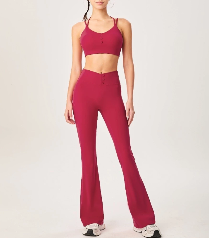 PREMIUM SPORTS BRA AND FLARED LEGGING VELLA Tennis Golf Sportswear Pilates Padel