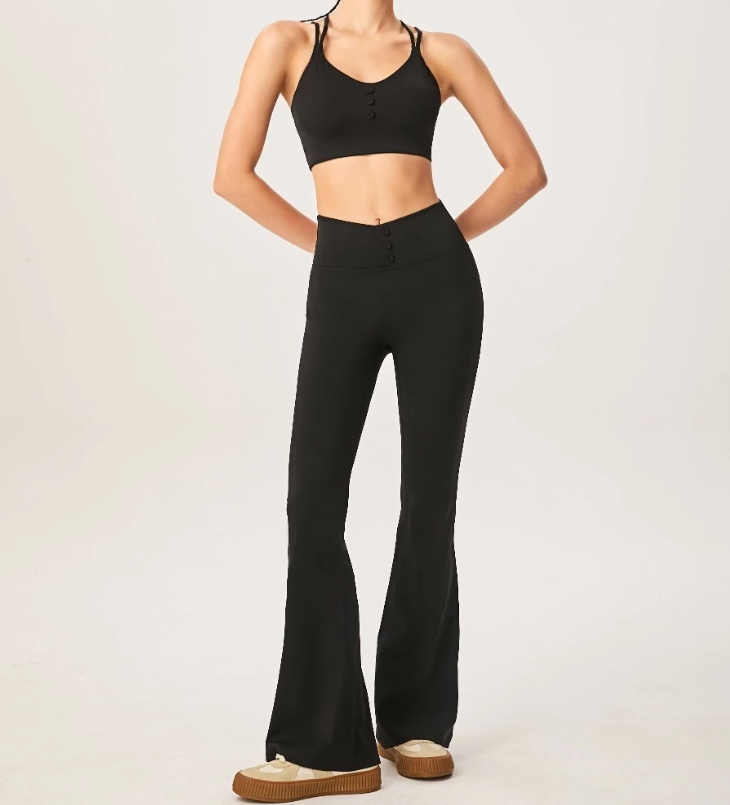 PREMIUM SPORTS BRA AND FLARED LEGGING VELLA Tennis Golf Sportswear Pilates Padel