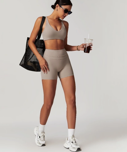 ONE SET PREMIUM SERIES SPORTS BRA LEGGING/SHORT ROLENE Olahraga Yoga Gym Workout Pilates
