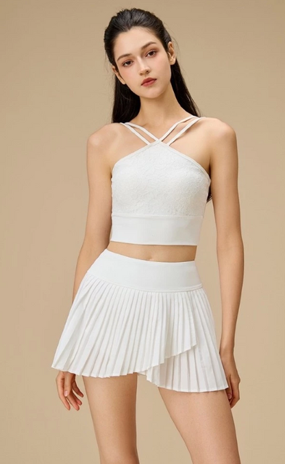 SET BRA AND SKORT WITH POCKET - HALTER SPORTBRA AND PREMIUM PADEL TENNIS SKORT GRACIE