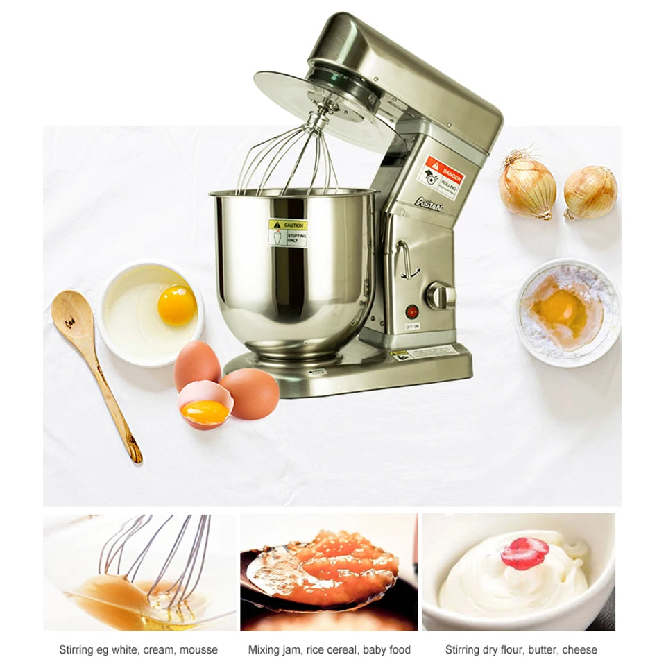AST-B7S 7L Mixer Stand Food Mixers for Bakery With Dough Hook for Baking Heavy Duty 110V/220V Food Cake Stand Mixer