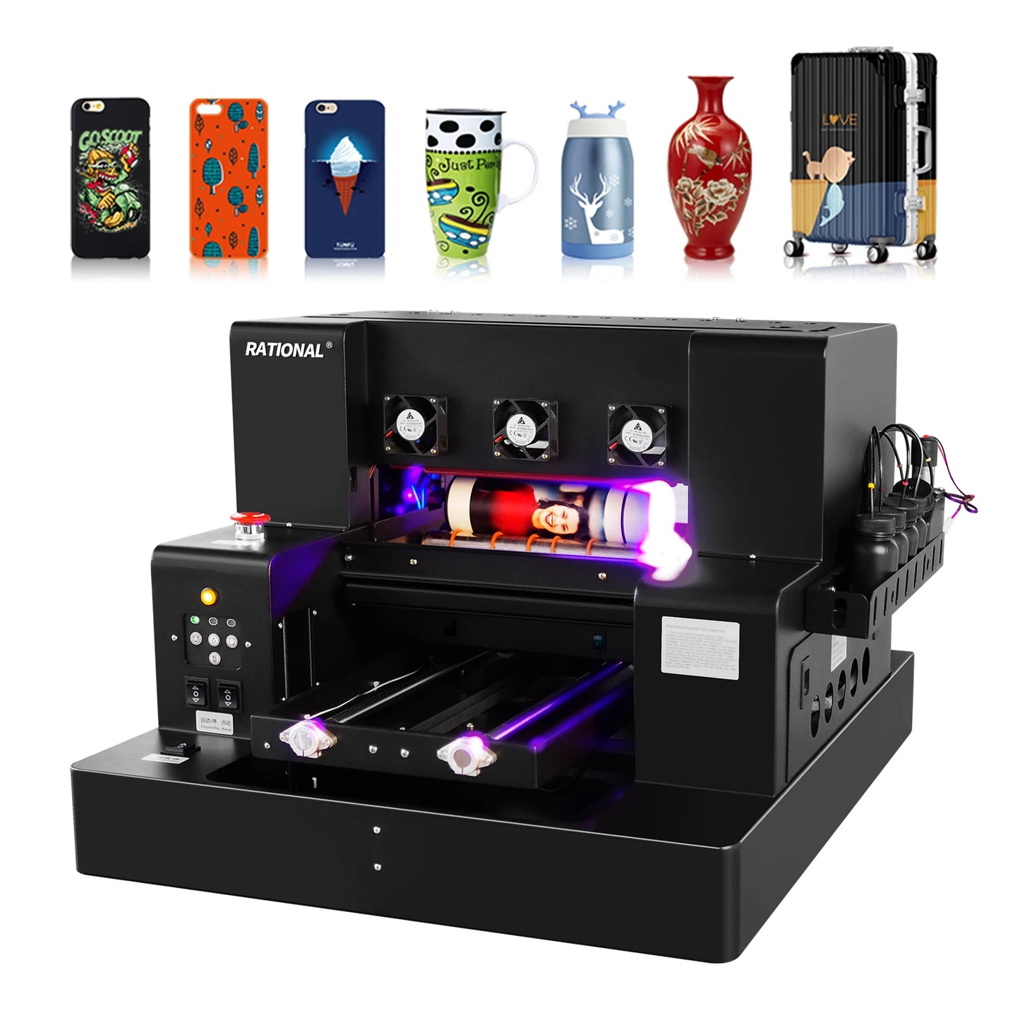 UV DTF Printer for Phone case Pen Acrylic Leather Wood Glass Bottle Sticker Multi Color Inkjet Printers A3 A4 UV Printer Machine