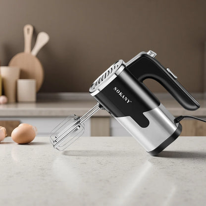 Multi-Speed Electric Hand Mixer with Dough Hooks & Whisk Attachments for Home Kitchen & Commercial Bakery Electric Hand Mixer