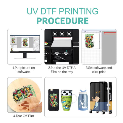 UV DTF Printer for Phone case Pen Acrylic Leather Wood Glass Bottle Sticker Multi Color Inkjet Printers A3 A4 UV Printer Machine