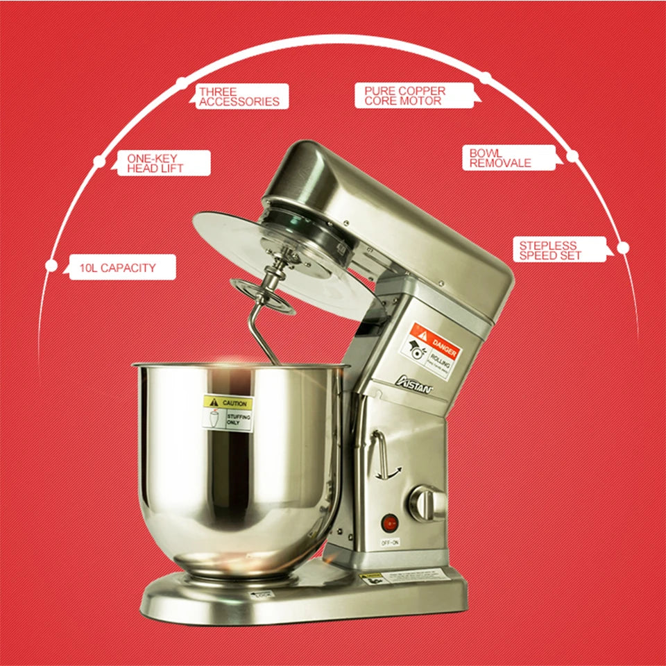 AST-B7S 7L Mixer Stand Food Mixers for Bakery With Dough Hook for Baking Heavy Duty 110V/220V Food Cake Stand Mixer