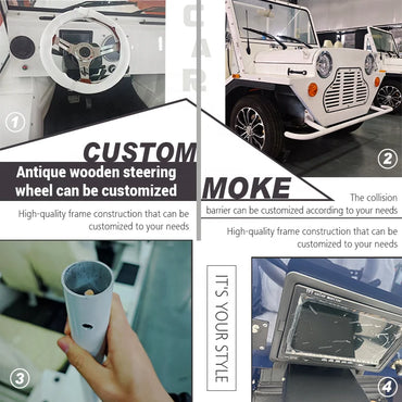 Customized 96V 10KW New Energy Off Road Tire Color Electric Moke Lithium Battery Electric Mini Jeep Moke Car