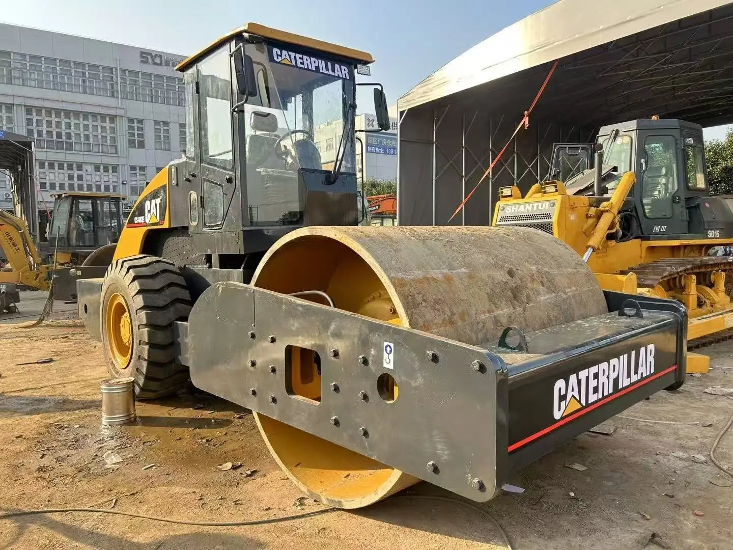 Used Caterpillar CS683E Roller Road Rollers Cat Compactor Vibratory Smooth Drum Roller Construction Equipment CS 683 for Sale