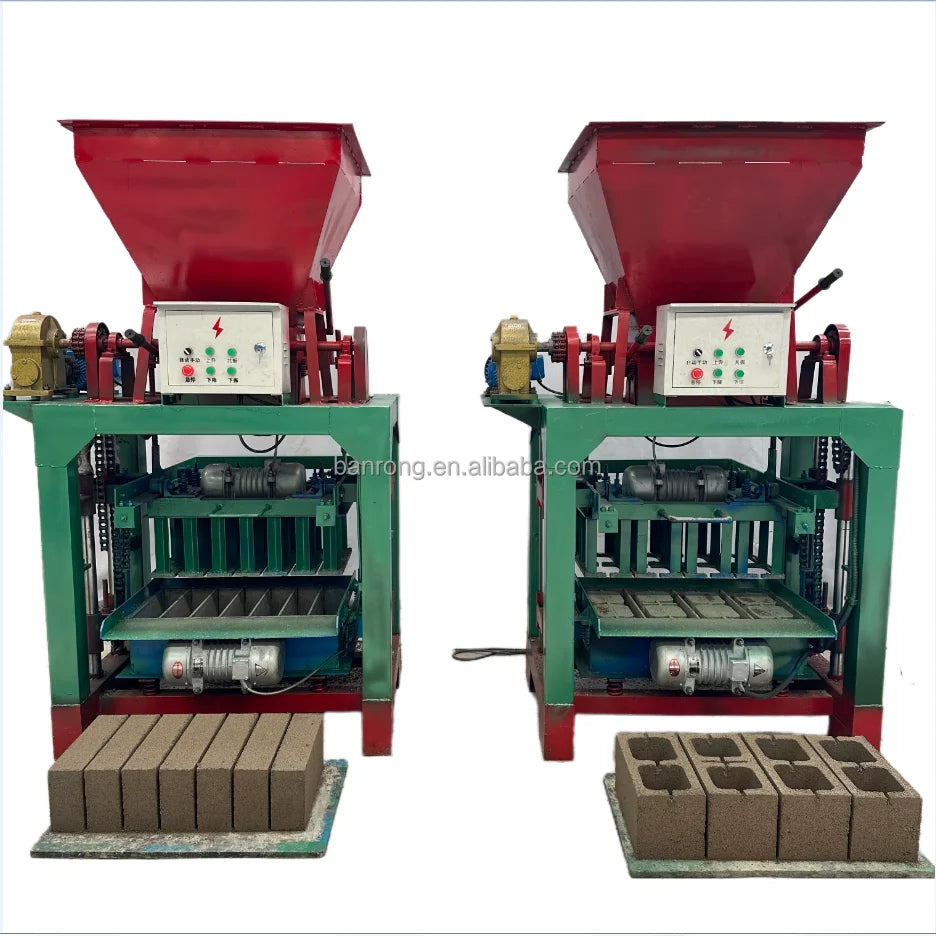 Small Scale Concrete Building Block Production Line BR4-40 Cement Holl ...