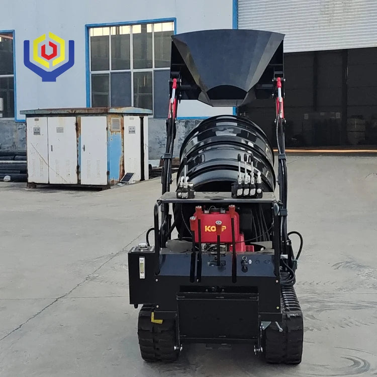 2025 New Trend Mini Cement Mixer Machine 800L Dumper Truck Crawler Mobile Mini Concrete Mixer